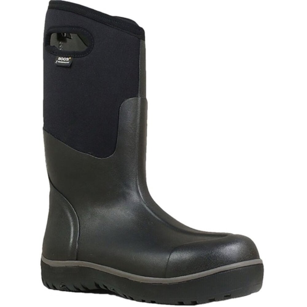 BOGS Tall Bkack Insulated Winter Slip On Snow Boots Men Size 7 Teen Preteen Warm
